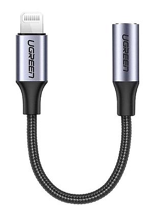 Перехідник ugreen us211 lightning m/f round cable aluminum shell with braided 10cm (black)(ugr-30756)