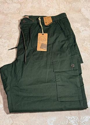Нові чоловічі штани карго зелені (eco fabric), розмір xxl ( великих розмірів, об’єм талії 110 см )