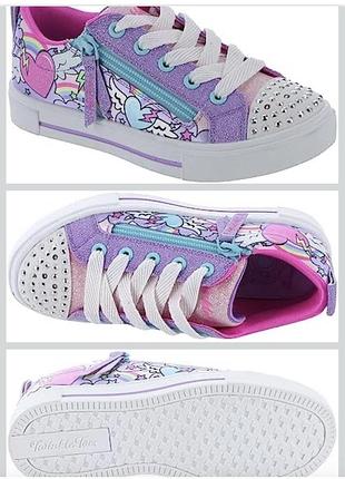 Кросівки для дівчаток skechers, різнокольорові, розмір 33, довжина устілки 20,5 см