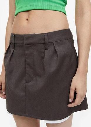 Міні-спідниця жіноча h&m сіра 4