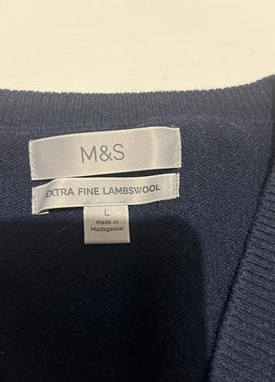 Чоловічий шерстяний светр m&s extra fine lambswool 2