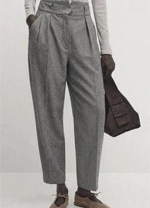 Massimo dutti вовняні штани брюки прямі вовна шерстяные брюки