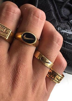 Позолочений перстень nike 18k позолота золота каблучка золотий перстень nike золотое кольцо nike