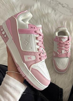 Louis vuitton lv trainer white pink 2