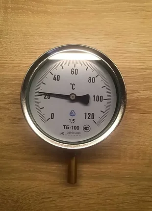 Новий біметалічний термометр тб-100 0-120°c склоприбор опалення котел