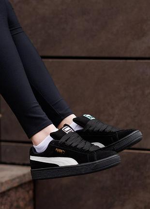 Puma suede xl black white 2