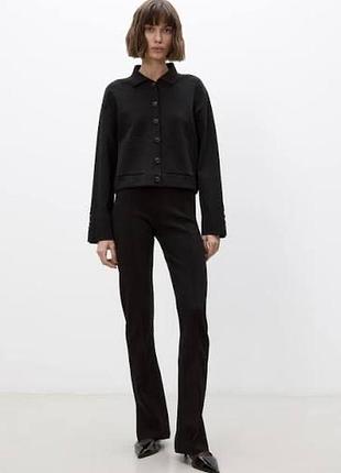 Брюки жіночі zara чорні з розрізами
