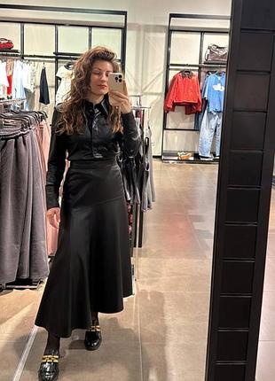 Zara спідниця поліуретан штучна шкіра xs