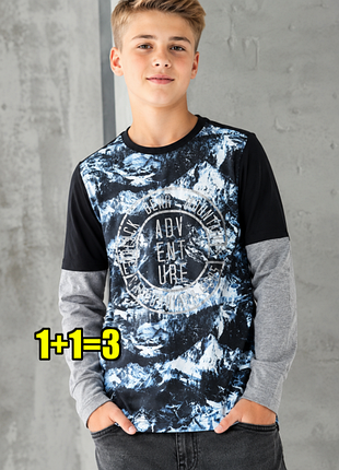 🤩1+1=3 натуральный лонгслив свитер f&amp;f на мальчика 9 - 10 лет