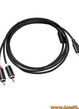Кабель перехідник usb type-c тюльпан rca av шнур юсб дріт адаптер смартфон телевізор підсилювач андроїд