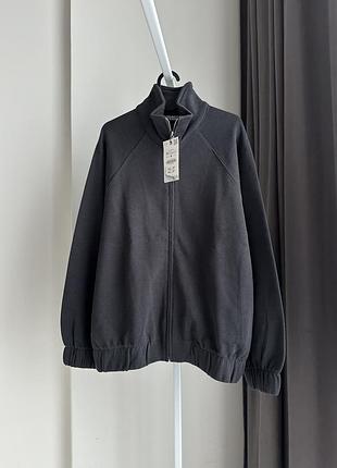 Світшот жіночий zara на замку, сірий