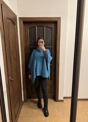 Пончо жіноче united colors of benetton блакитне