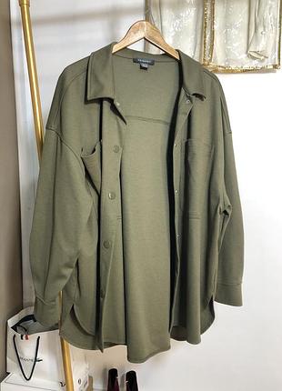 Тепла сорочка хакі оверсайз primark 2