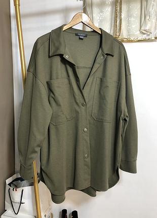 Тепла сорочка хакі оверсайз primark 7