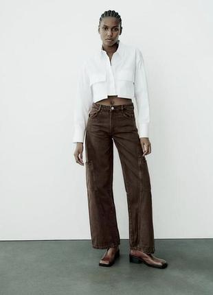 Джинси карго шоколад zara