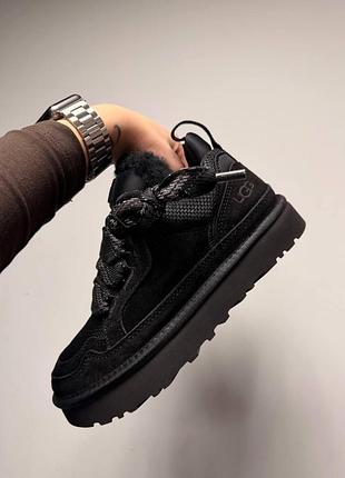 Ugg lowmel sneaker black (beige fur)
