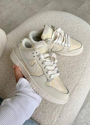 Кросівки жіночі dunk wmns lace pack regal beige, дихаючий текстиль