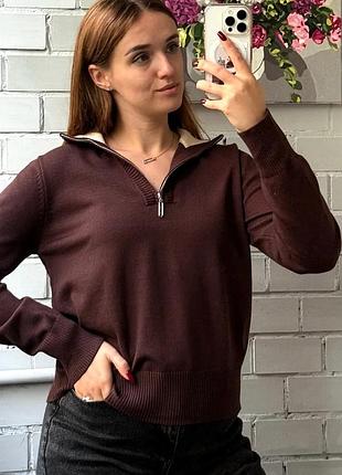 Светр поло на блискавці, one size, різні кольори