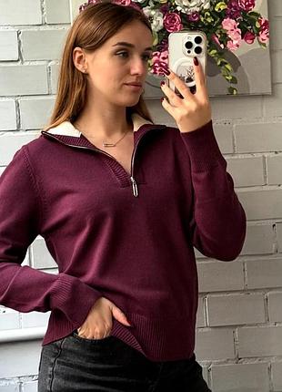 Свитер поло на молнии, one size, различные цвета