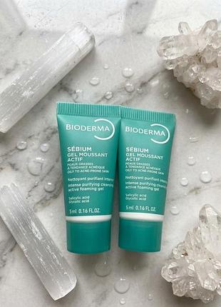 Bioderma sébium gel moussant actif — это активный очищающий гель для умывания жирной и склонной к акне кожи.    ✅глубоко очищает