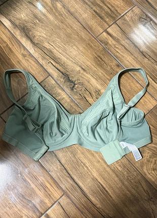 Бюстгальтер спортивний m&s goodmove ultimate support 38/85 d, фісташковий, однотонний, на кісточках, без поролону, новий, оригінал. 6