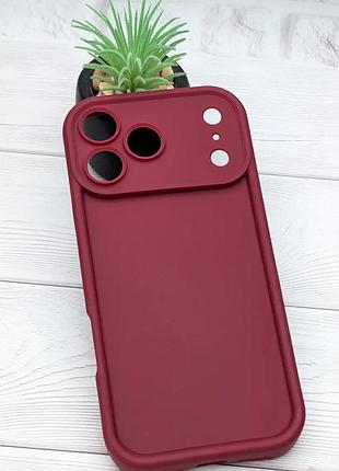 Чехол shock case для apple iphone 18 pro max бампер силиконовый цвет бордовый