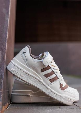 Adidas forum 84 low cream brown teddy