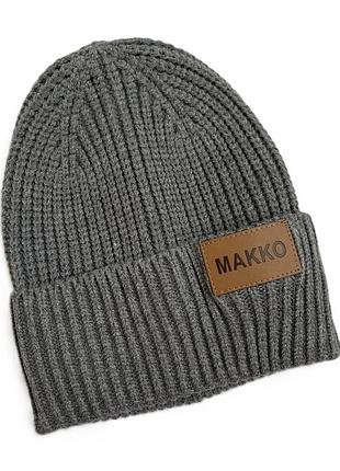 Шапка 071123 одинарной вязки для мальчика "makko" 48-50-52 р.