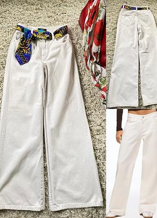 Стильні білі широкі джинси палаццо,bershka,p.34-36