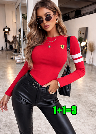 💥1+1=3 брендовий кораловий светр гольфик ferrari, розмір 44 - 46