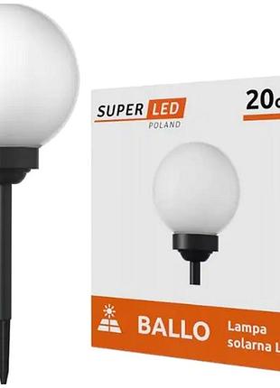 Садовый светильник солнечный led 20 см для освещения сада 1 шт белый superled мс0512