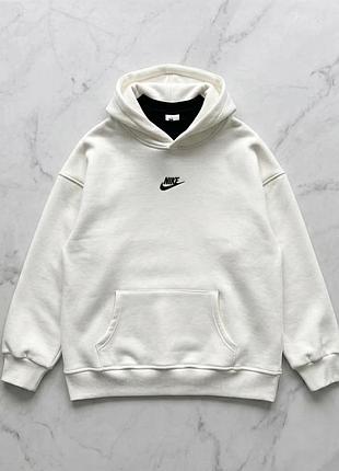Спортивне худі nike біле, кофта найк з капюшоном, біла толстовка nike на осінь