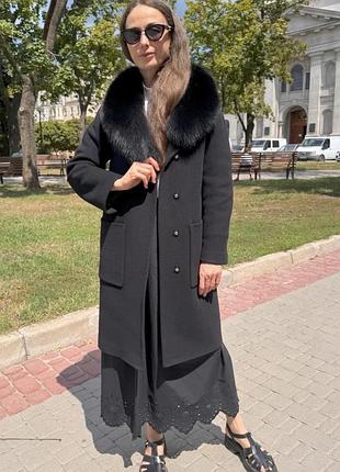 Пальто зимове шерсть хутро
