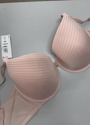 Бюстгальтер жіночий marks & spencer рожевий у смужку