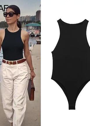 🖤чорне еластичне боді zara з красивою спинкою