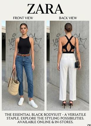 🖤чорне еластичне боді комбідрес з утяжкою zara з красивою спинкою