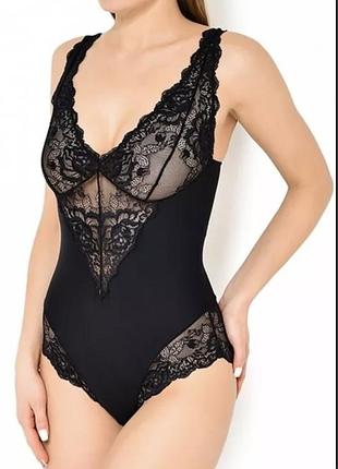 Боді сексуальне сіточка з мереживом janina - чорне, рр xl- 2xl