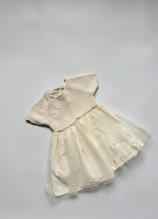🎀 ніжна дитяча сукня next з об’ємними квітами та фатином 🎀
