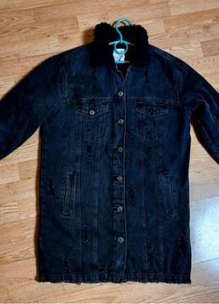 Демисезонная теплая куртка парка denim co р xs-s