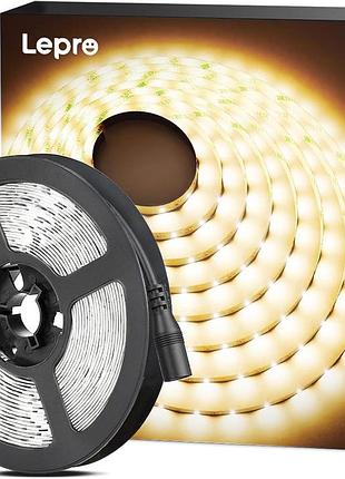 Lepro - светодиодная лента 5 м, 300 led, 3000k теплый белый свет, 12 в для кухни и мебели. блок питания в комплект не входит