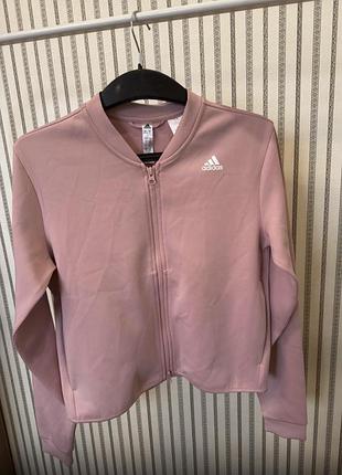 Кофта жіноча спортивна adidas рожева на змійці