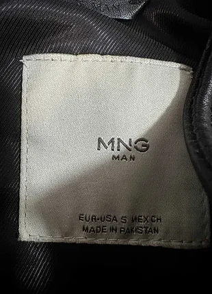 Чоловіча шкіряна куртка mango розмір s 5