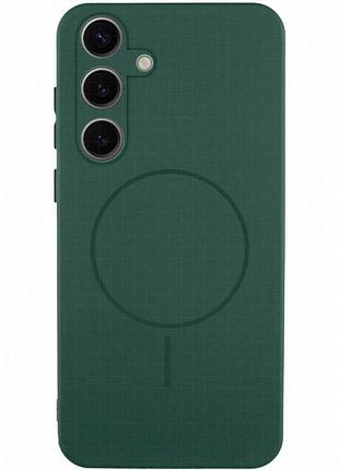 Чохол silicone cover lakshmi full camera (aa) with magnetic fit для samsung galaxy s25 зелений / dark green