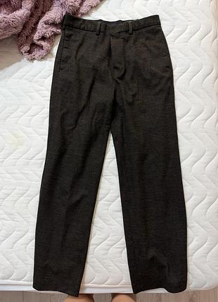 Брюки жіночі h&m шерстяні темно-коричневі розмір 44