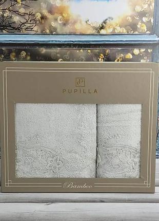 Набор люксовых бамбуковых полотенец pupilla 2 штуки vanetta mint