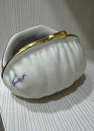Порцелянова декоративна сумочка-ваза, порцеляновий гаманець, collection italy laurent