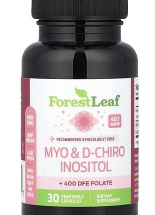 Міо та d-хіроінозитол, myo & d-chiro inositol, forest leaf, 30 рослинних капсул
