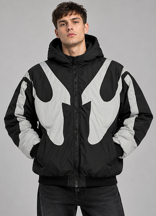 Зимняя куртка мужская reflective black/grey