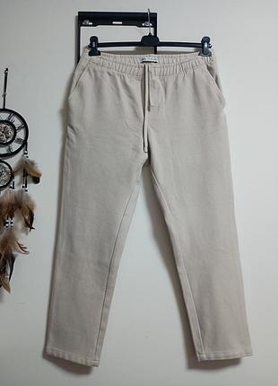 Женские трикотажные брюки бежевые zara l/xl размер