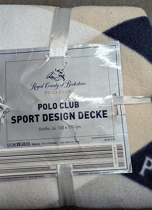 Плед покрывало флис polo club
